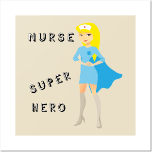 Nurse super hero - cartoon Posters and Art